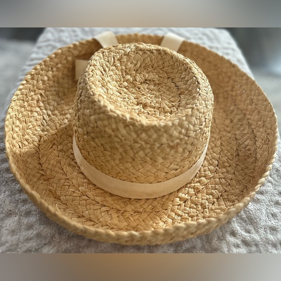 ✨VINTAGE✨ S.F. Green San Francisco SUN ☀️ HAT w/ Cream BOW EUC‼️ - Picture 3 of 15